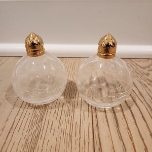 Crackled Glass Salt And Pepper Shakers